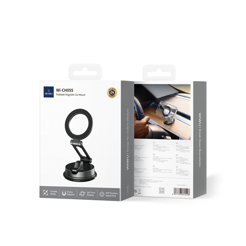 Foldable Magnetic Car Mount Black
