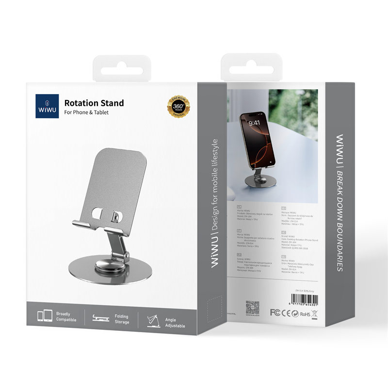 Foldable 360° Rotation Mobile Phone Stand for Desktop