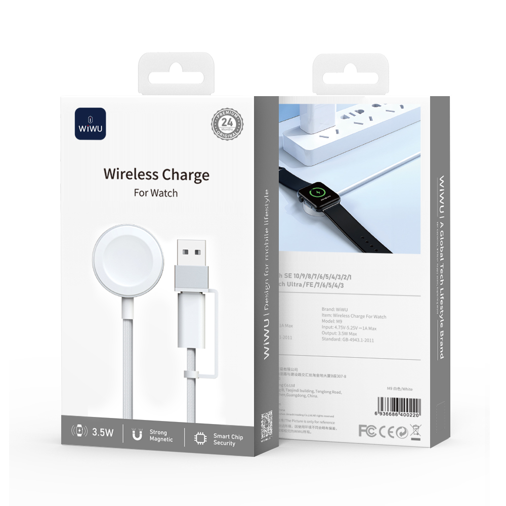 Apple Watch 2-in-1 Magnetic Charging Cable USB-A and USB-C