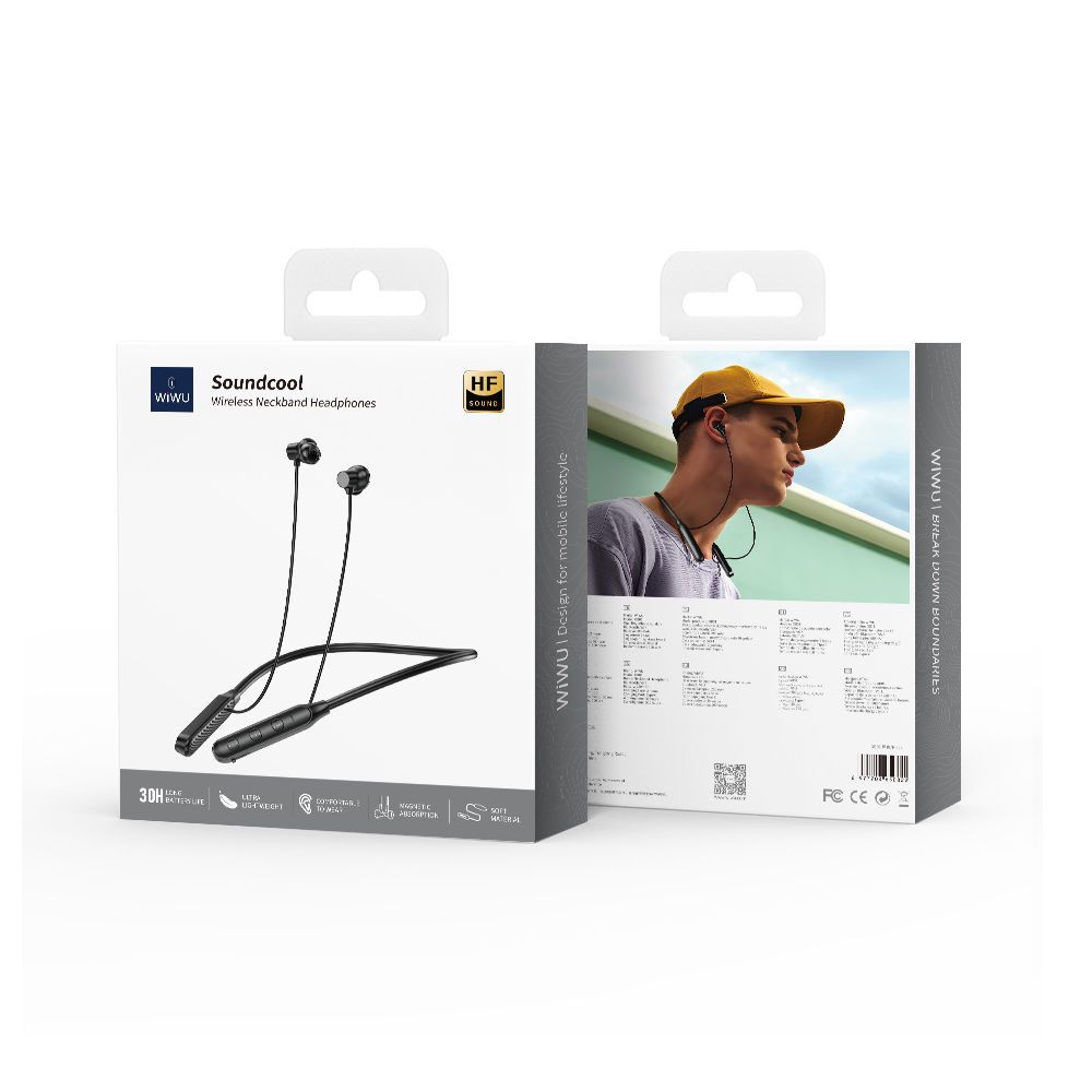 [WI-GB01 6977703650822] Soundcool GB01 Wireless Headphones with Neckband