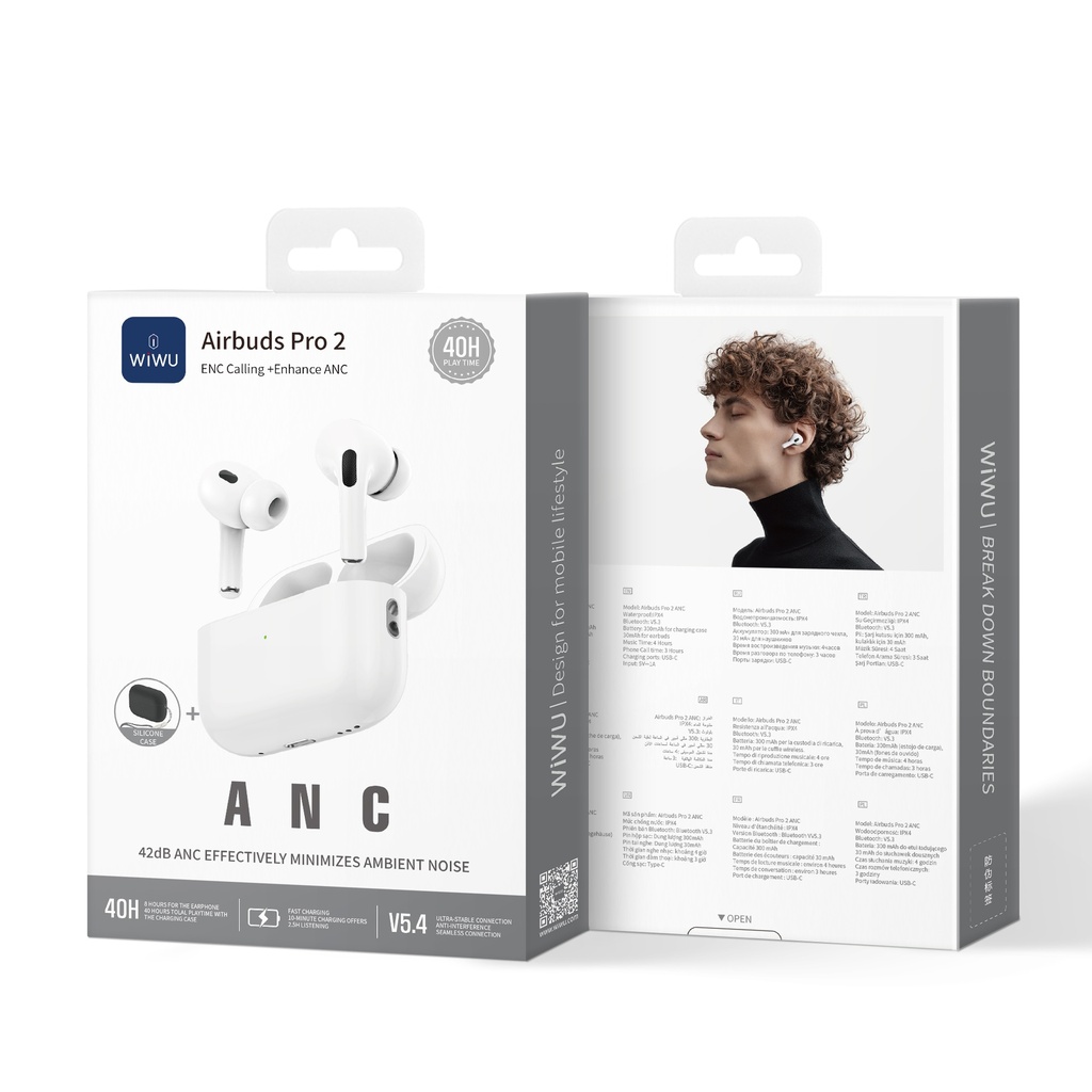 [WI-AIRPRO2 6976975614396] Airbuds Pro 2 ANC Wireless Headphones