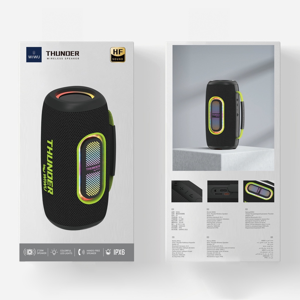 Thunder H7 40W Wireless Speaker – TWS, LED, IPX6