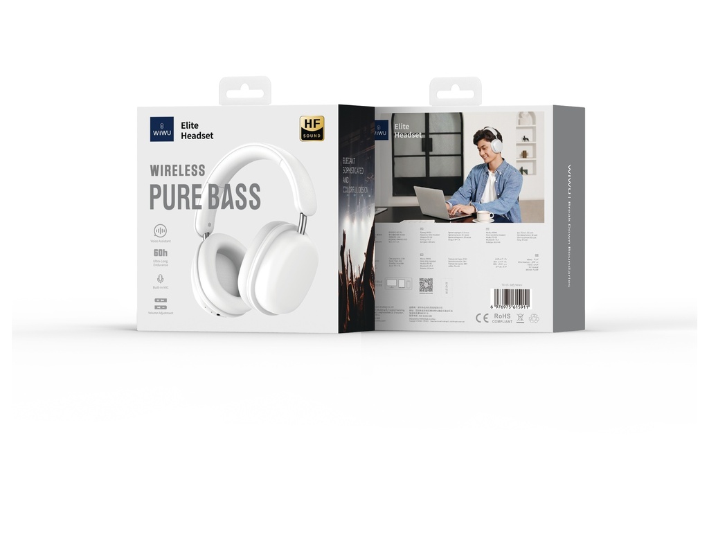 [WI-TD05-2 6976975615911] Elite TD05 White Wireless Headphones
