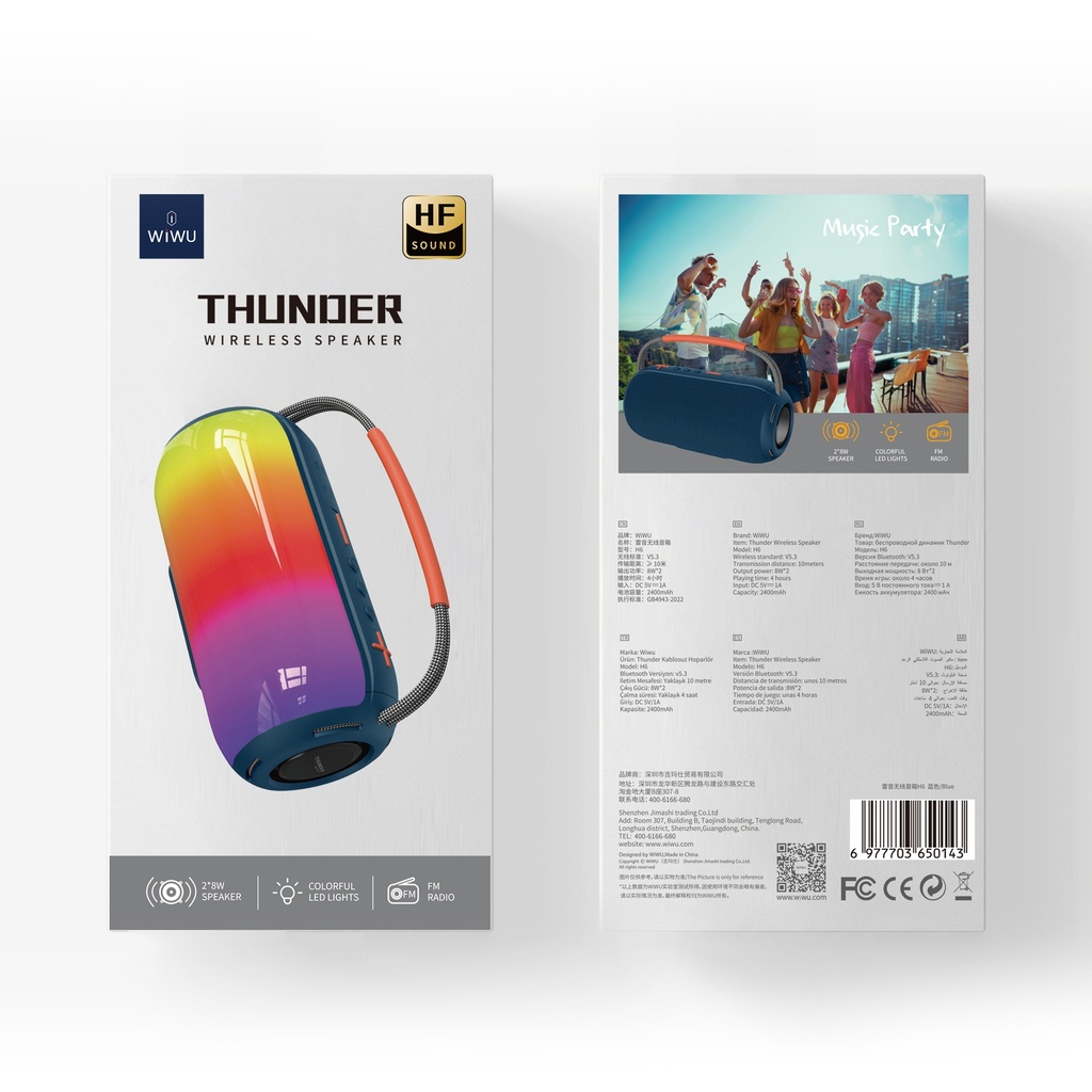 Thunder H6 Wireless Speaker - FM Radio