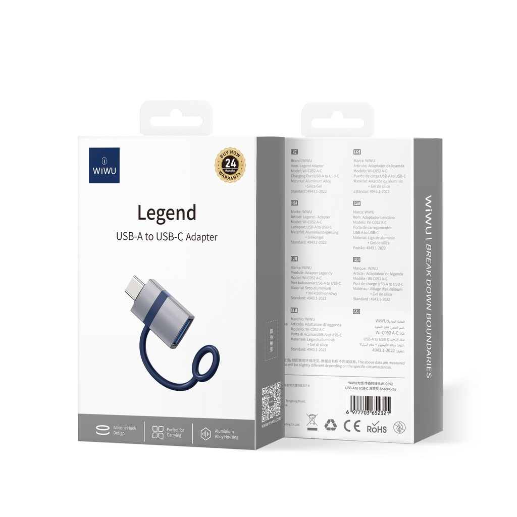 [WI-C052-AC 6977703652321] Legend USB A-C Adapter Black