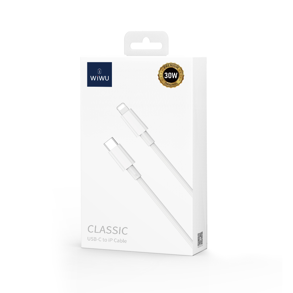 [WI-C008-CL 6976195091342] 30W Usb C-L Fast Charging Cable Classic White