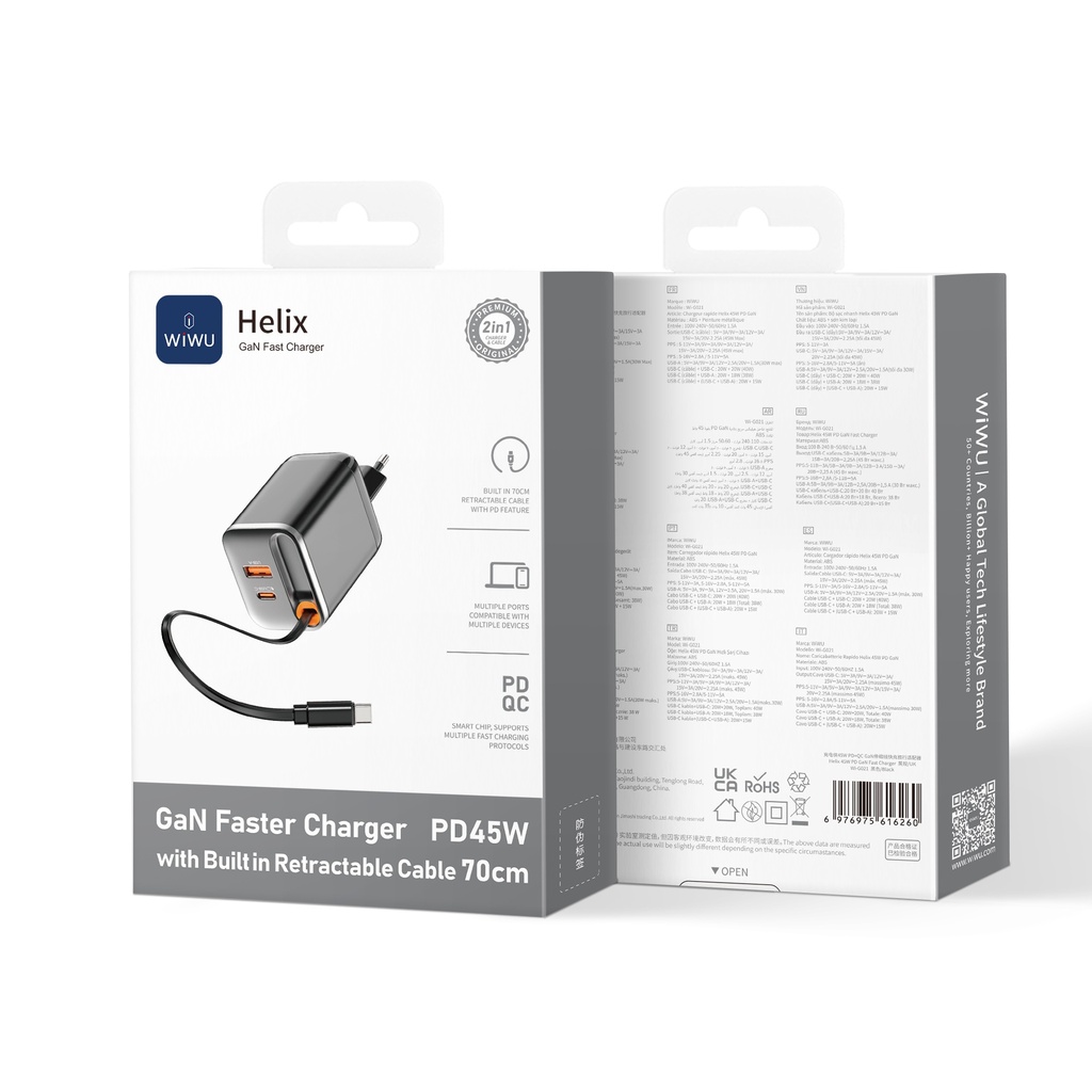 Helix GaN 45W Fast Charger EU Plug