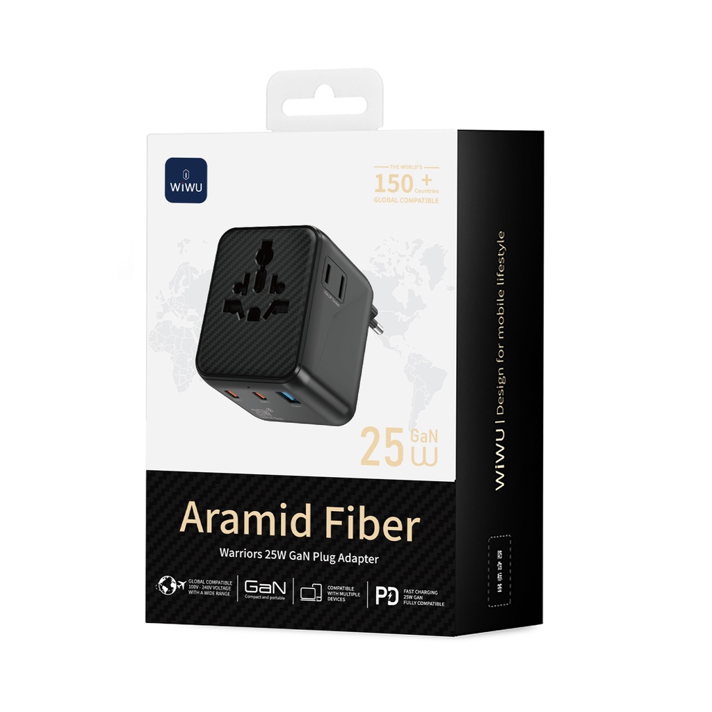 [WI-UA011 6977703656626] 25W GaN Warrior Universal Adapter