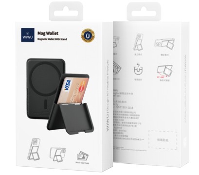 [WI-MW001-1 6976195099829] Black Magnetic Wallet