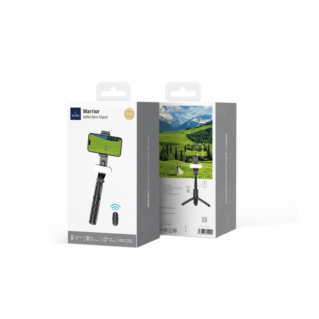 [WI-SE013 6976975619995] Selfie stick with Warriors tripod