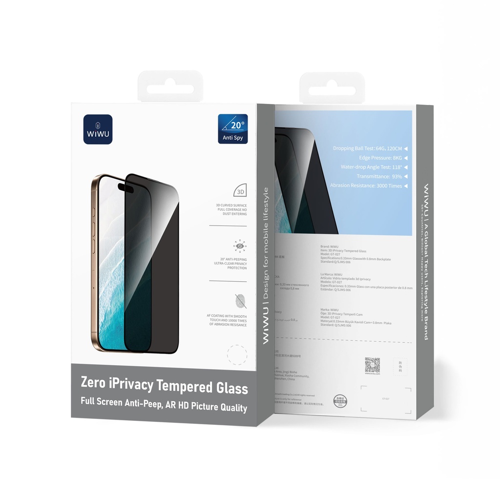 3D Zero Privacy Tempered Glass for iPhone 17 Pro Max