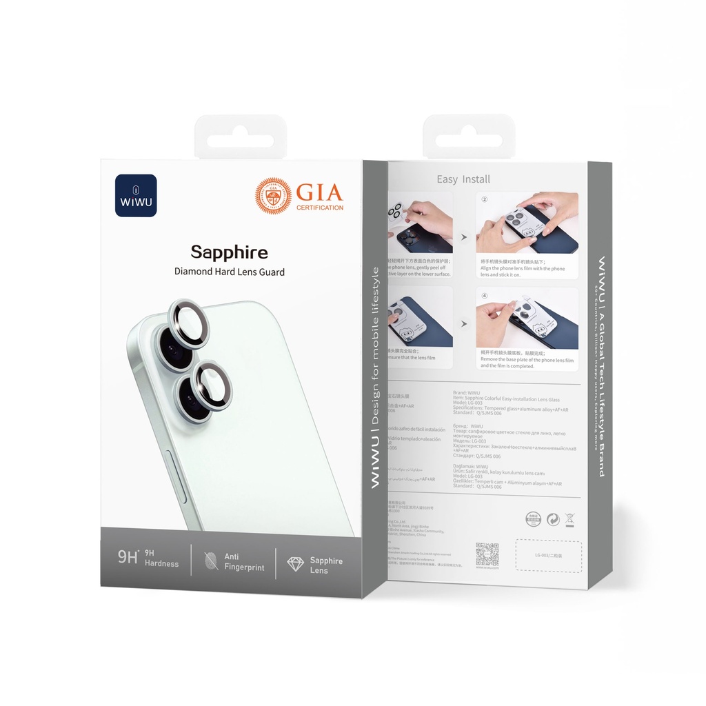 Sapphire Bi-Tone Lens Protector for iPhone 17 Air Silver (1 lens/pack)