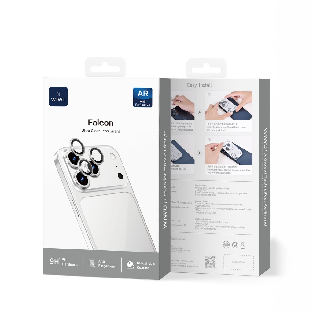 [LG005-IP17PRO-2 6977703650266] Eagle Eye Titan 3D Lens Protector for iPhone 17 Pro Max/ iPhone 17 Pro Gray (3 Lenses/pack)