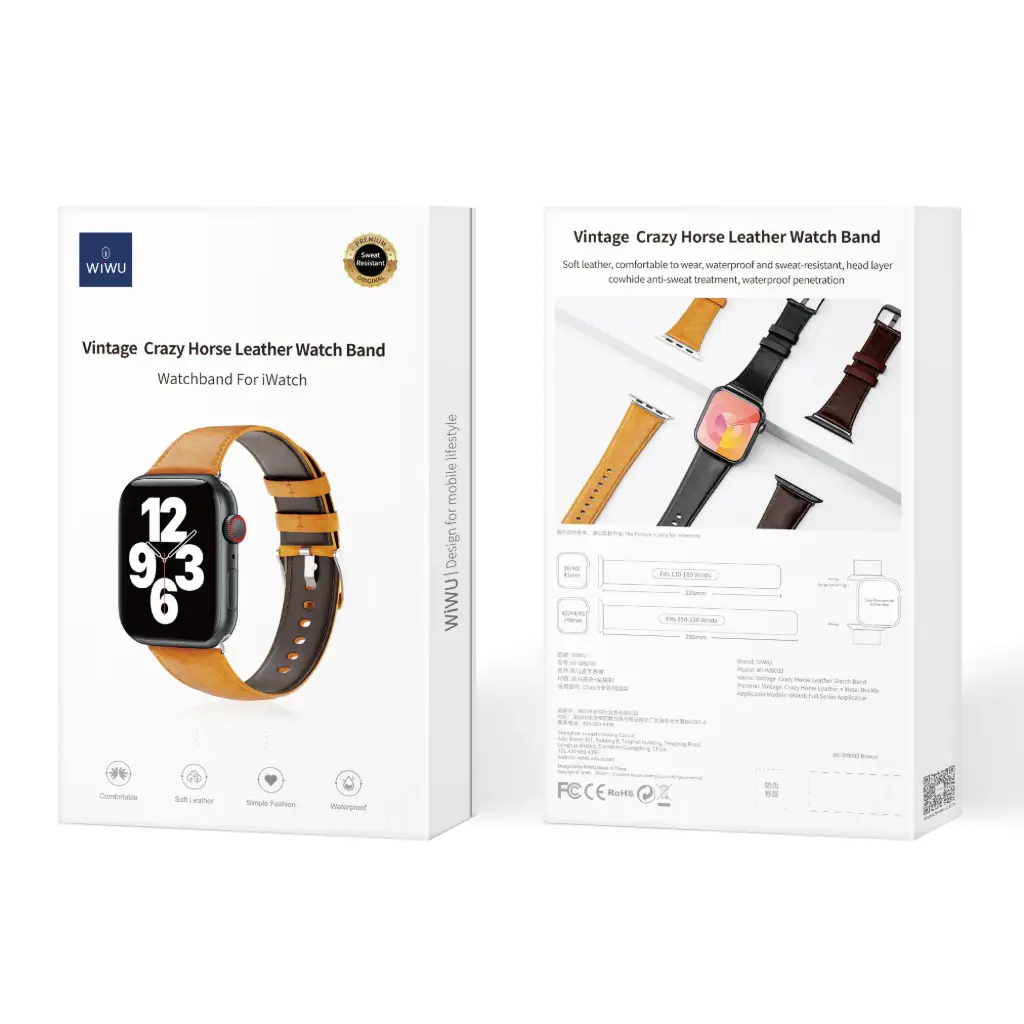 38/40/41mm Camel Correa de Cuero iWatch