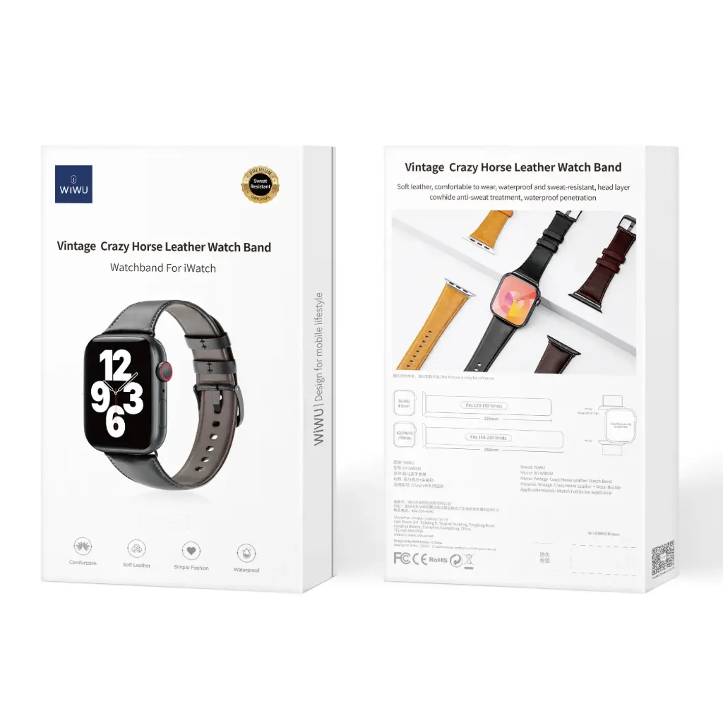 38/40/41mm Negro Correa de Cuero iWatch