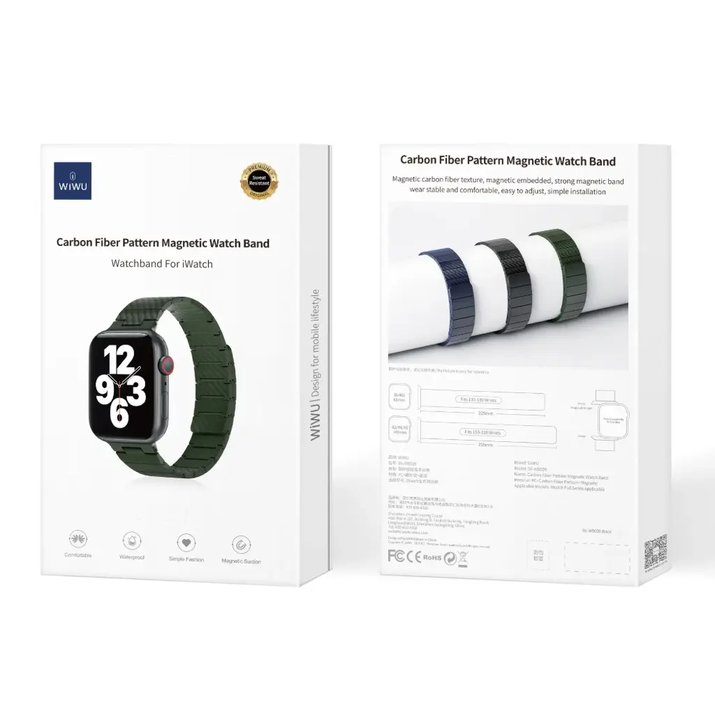 38/40/41mm Correa Verde Carbono iWatch