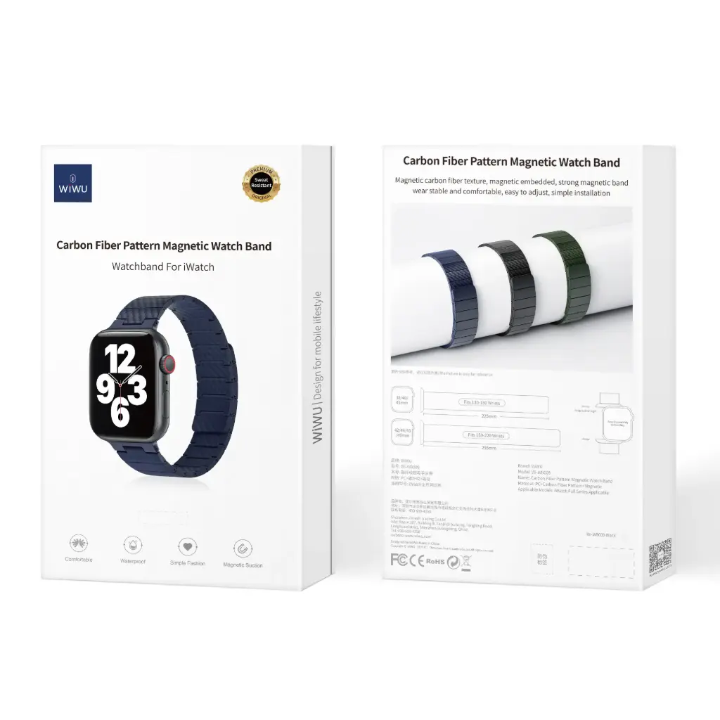 38/40/41mm Correa Azul Carbono iWatch