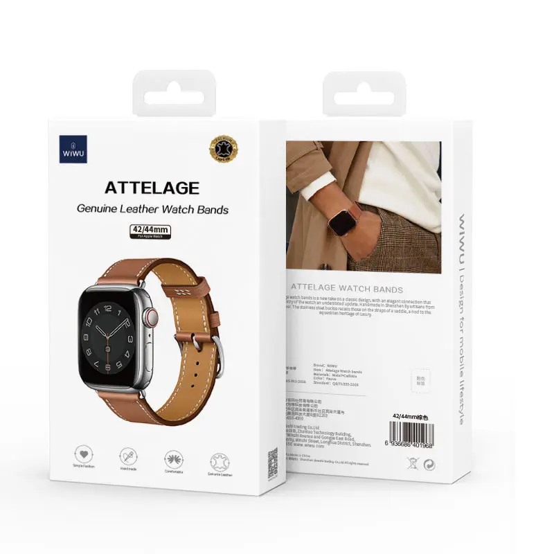 38/40/41mm Correa Marrón Piel iWatch